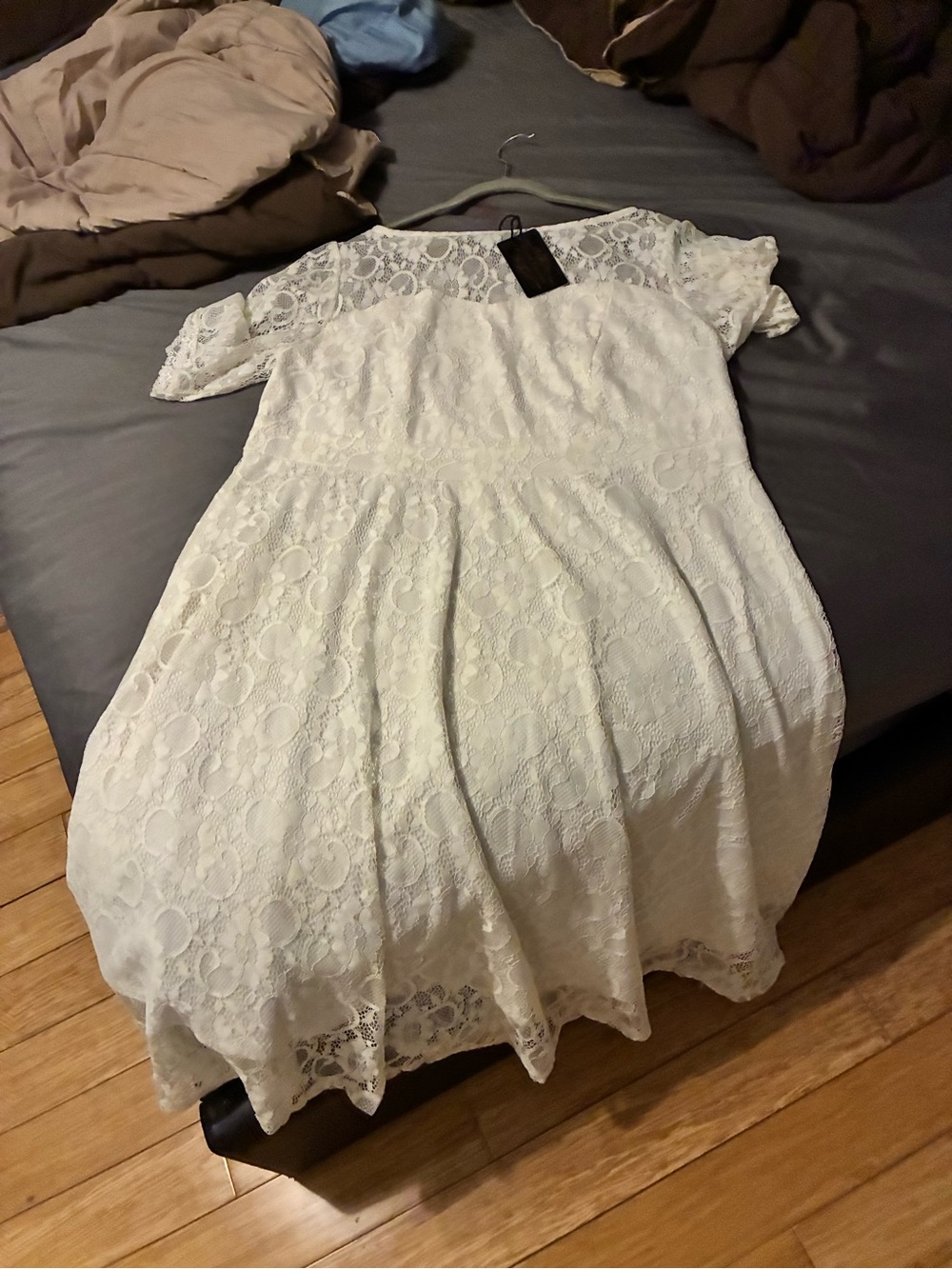 White Lace Party Dress - Classic Fit